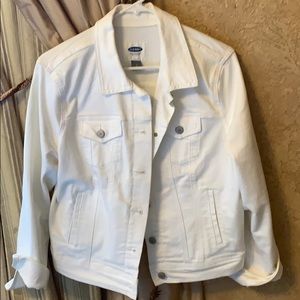 White stretch denim jacket